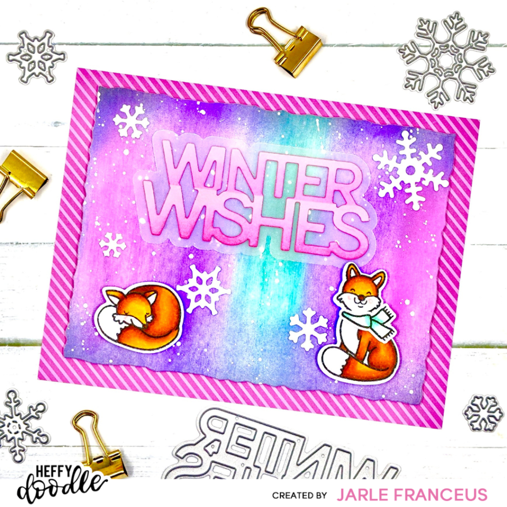 Colorful Ink Blended Winter Card